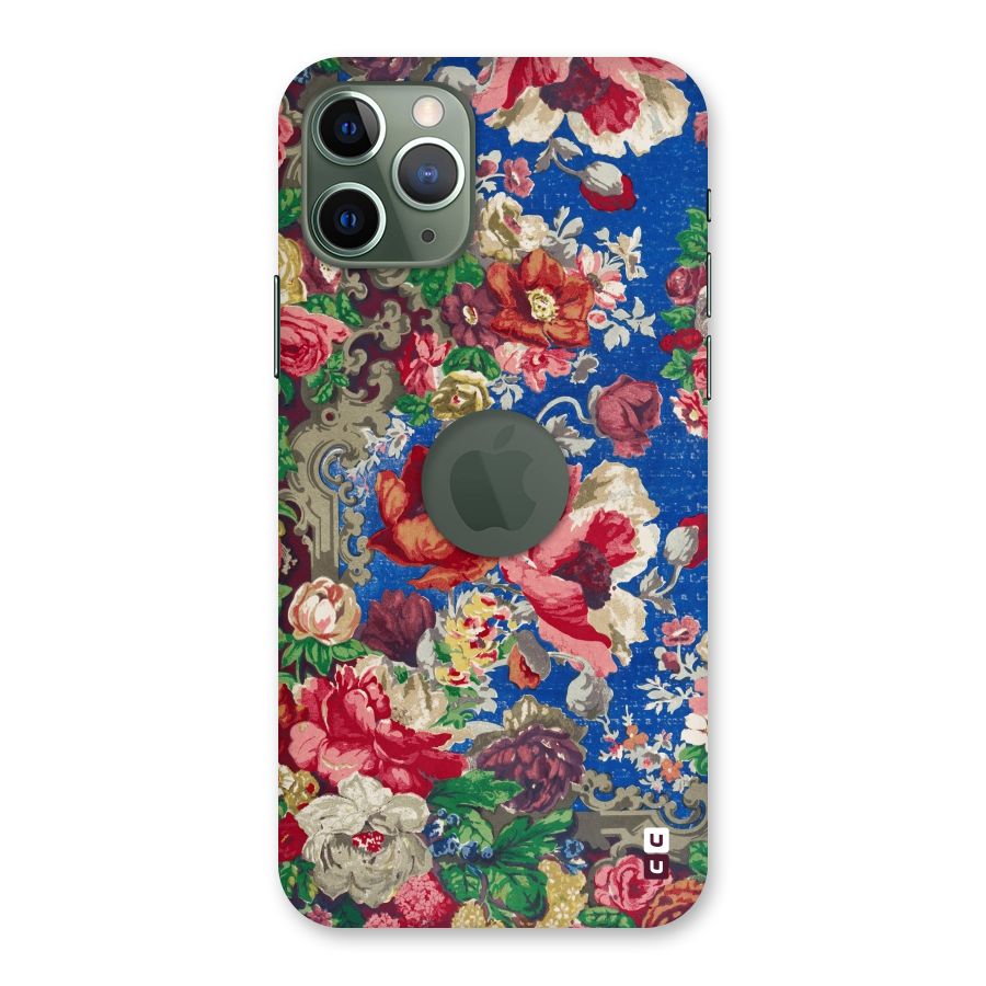 Block Printed Flowers Back Case for iPhone 11 Pro Logo  Cut