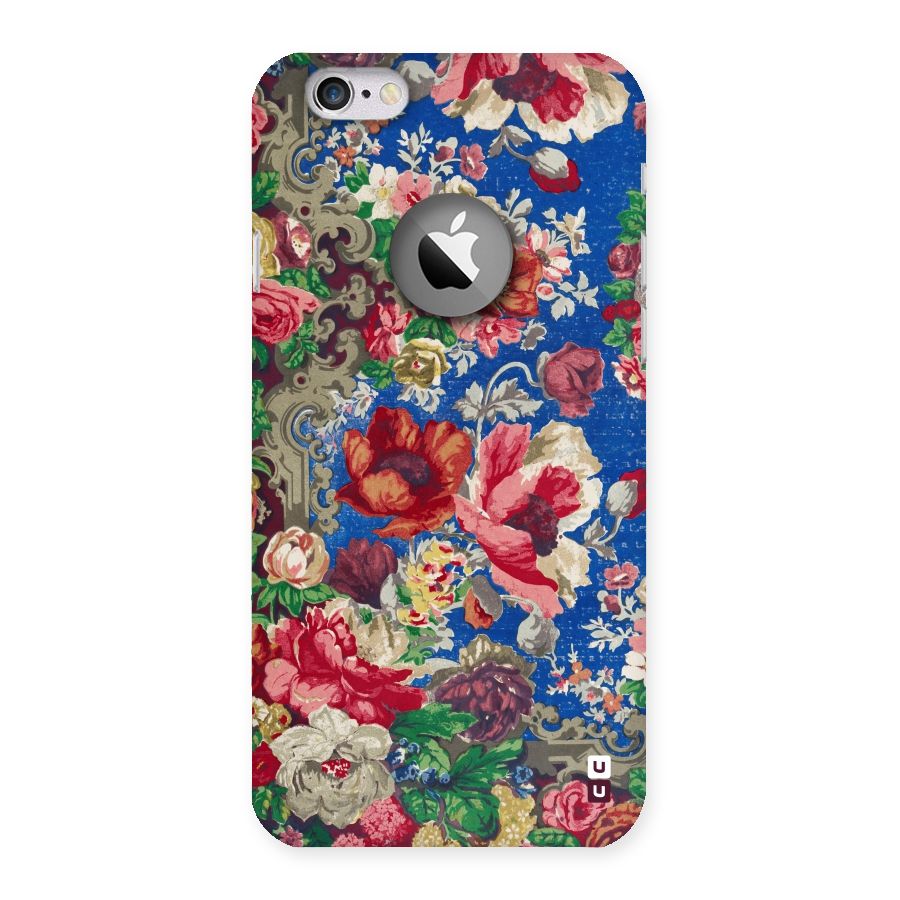 Block Printed Flowers Back Case for iPhone 6 Logo Cut