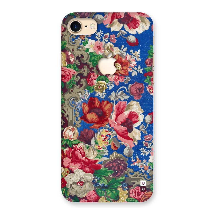 Block Printed Flowers Back Case for iPhone 7 Apple Cut