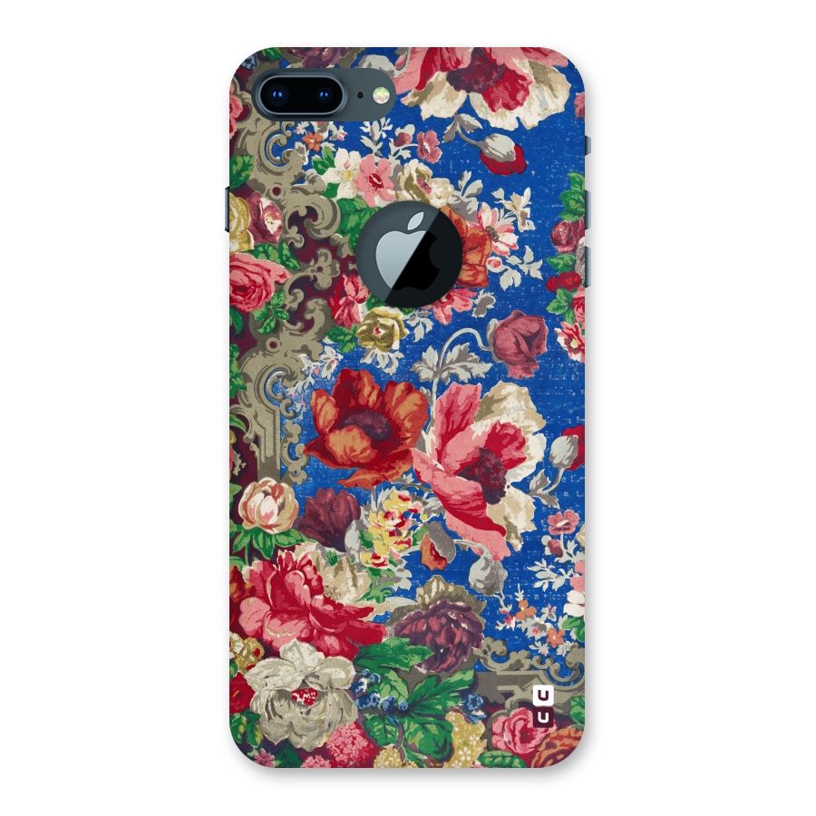 Block Printed Flowers Back Case for iPhone 7 Plus Logo Cut