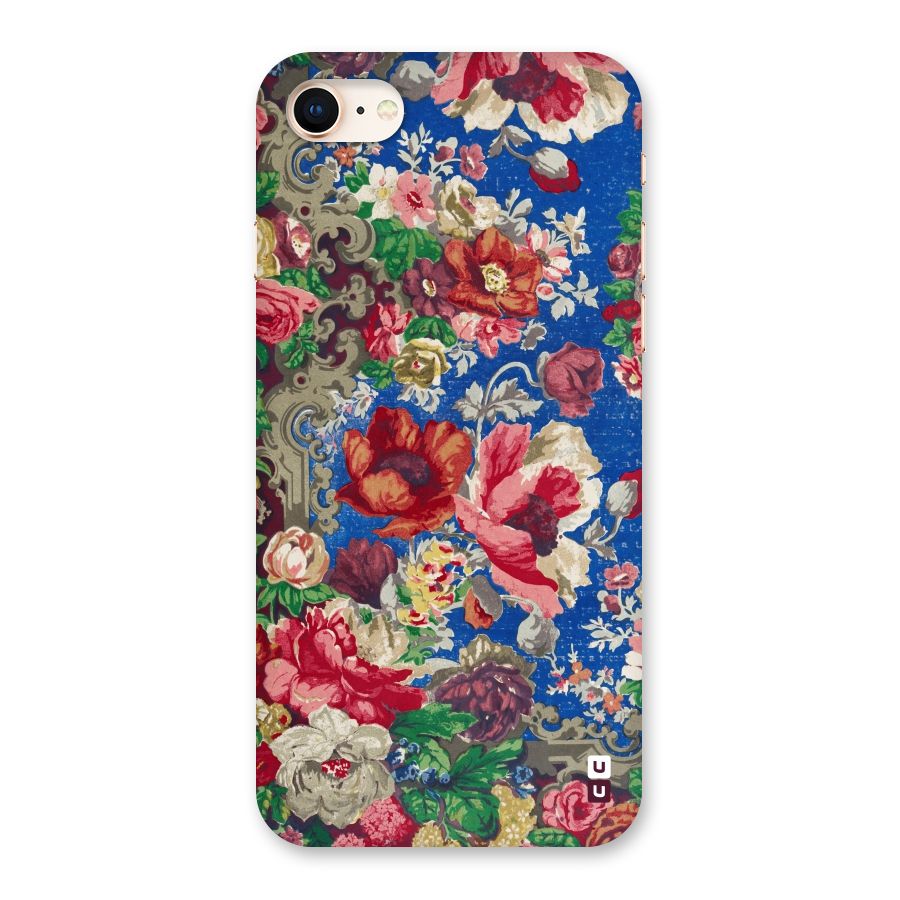 Block Printed Flowers Back Case for iPhone 8