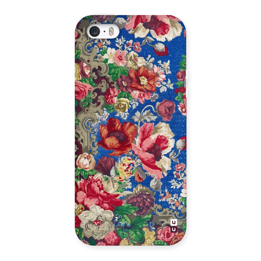 Block Printed Flowers Back Case for iPhone SE