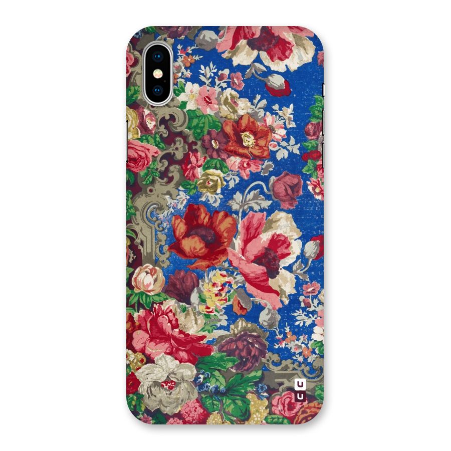 Block Printed Flowers Back Case for iPhone XS