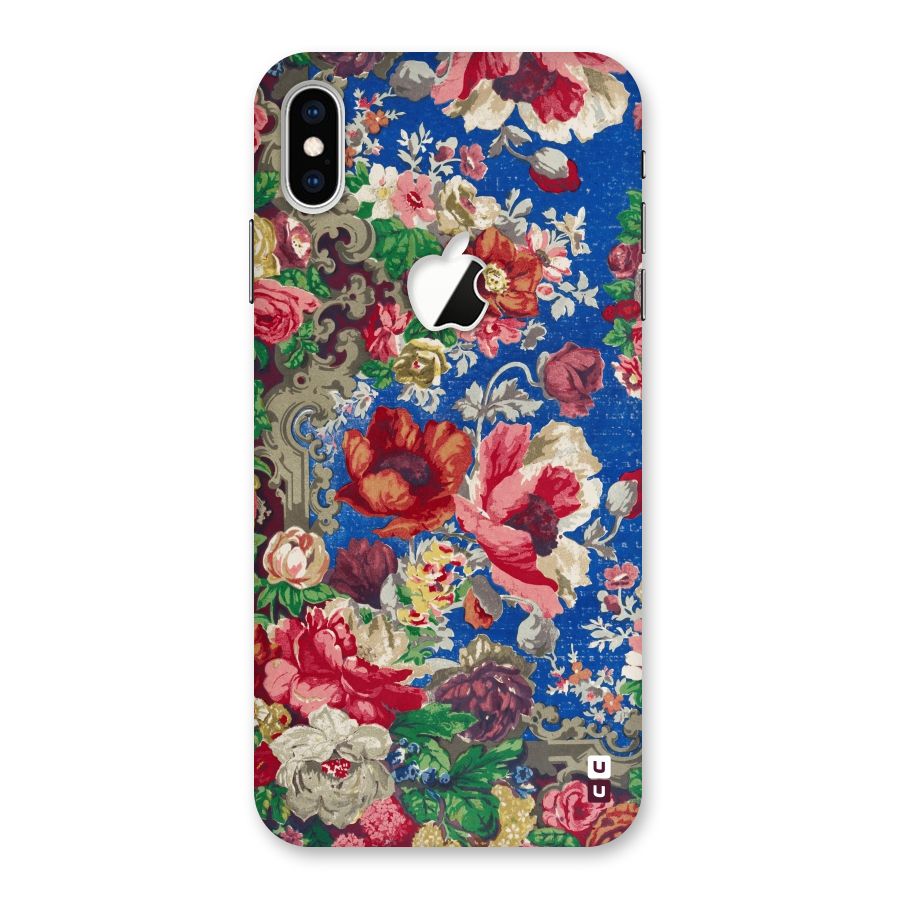 Block Printed Flowers Back Case for iPhone XS Max Apple Cut