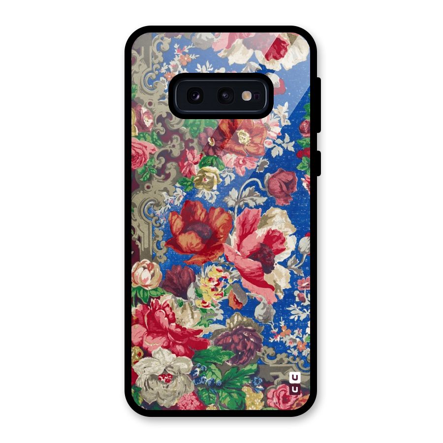 Block Printed Flowers Glass Back Case for Galaxy S10e