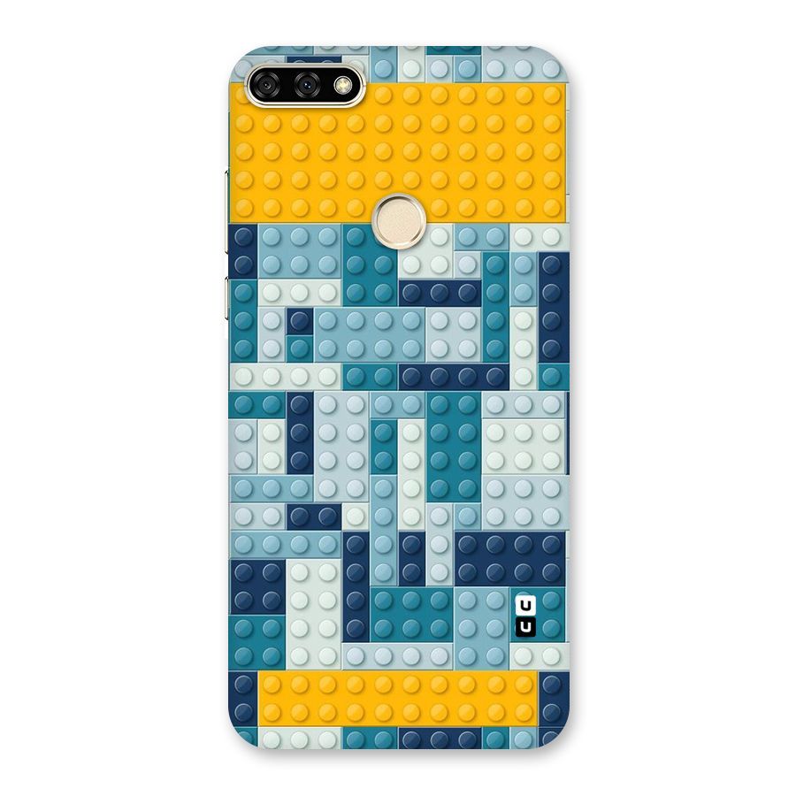 Blocks Blues Back Case for Honor 7A