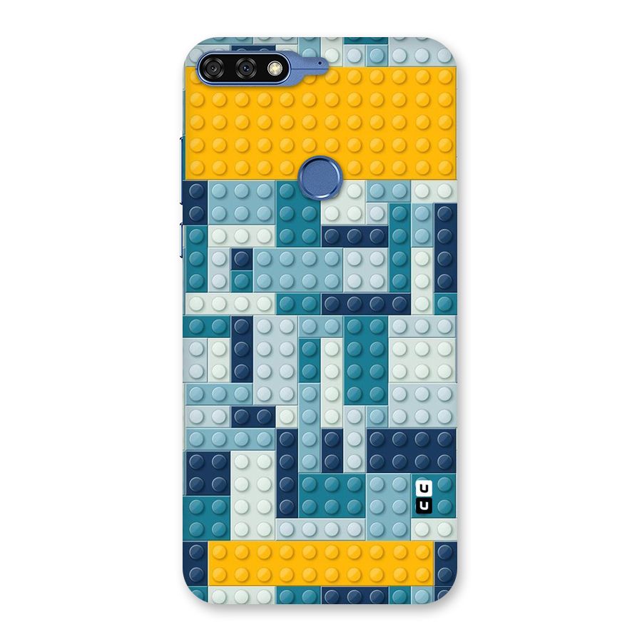 Blocks Blues Back Case for Honor 7C