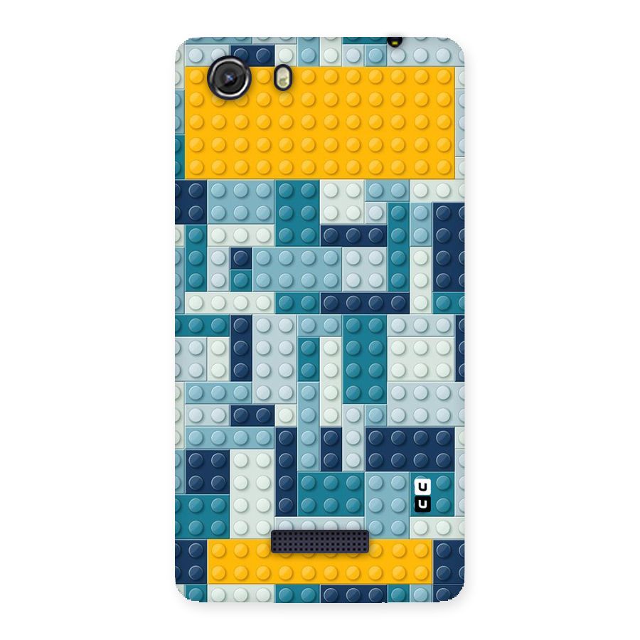 Blocks Blues Back Case for Micromax Unite 3