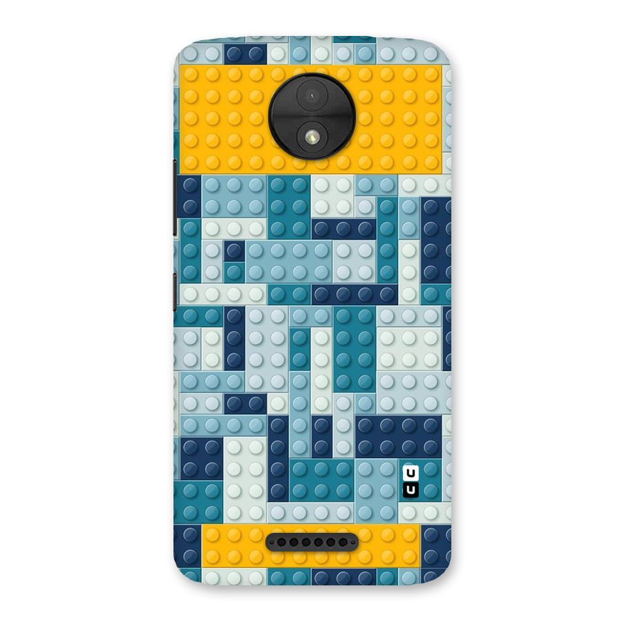 Blocks Blues Back Case for Moto C