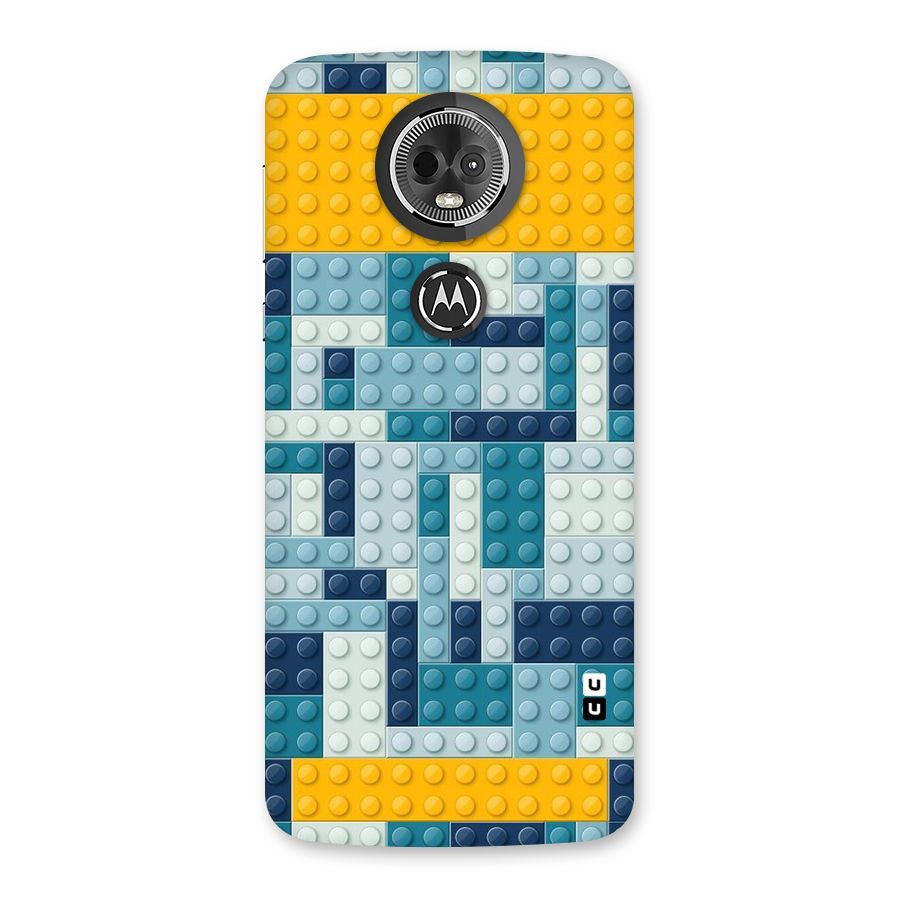 Blocks Blues Back Case for Moto E5 Plus