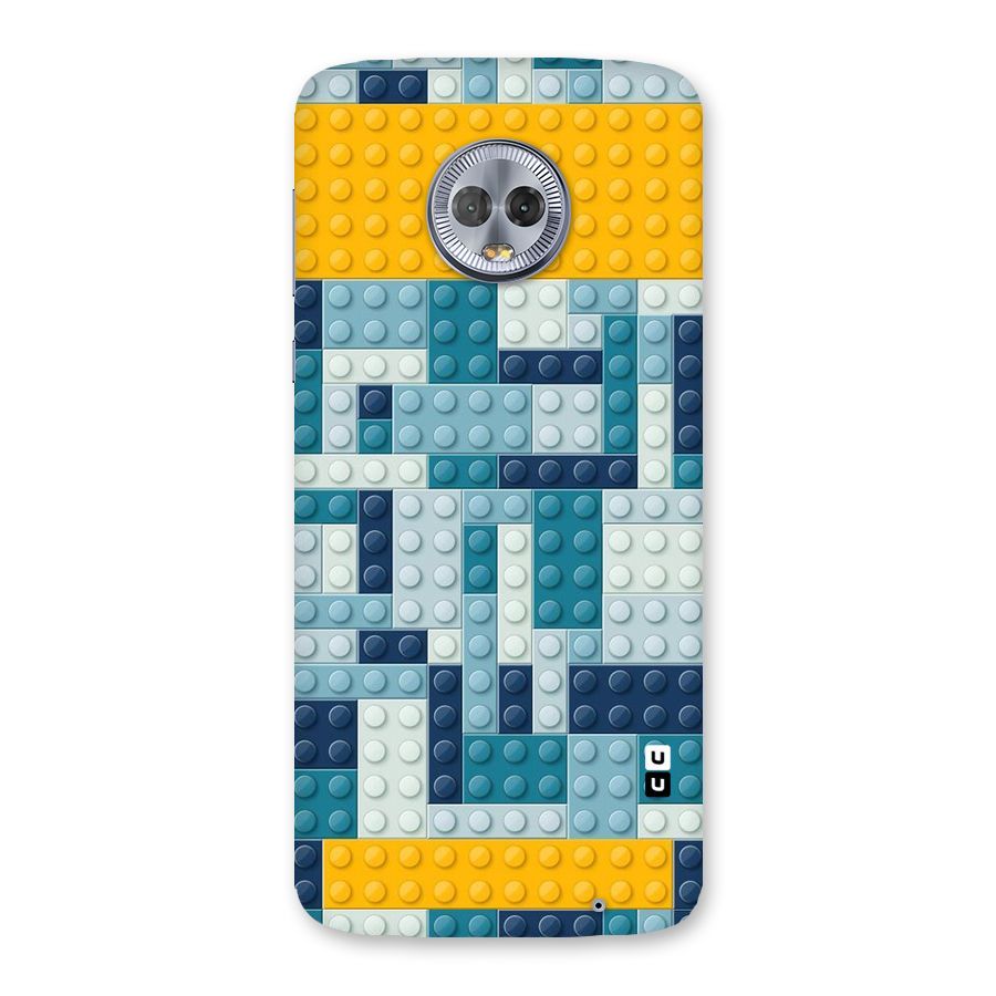 Blocks Blues Back Case for Moto G6 Plus