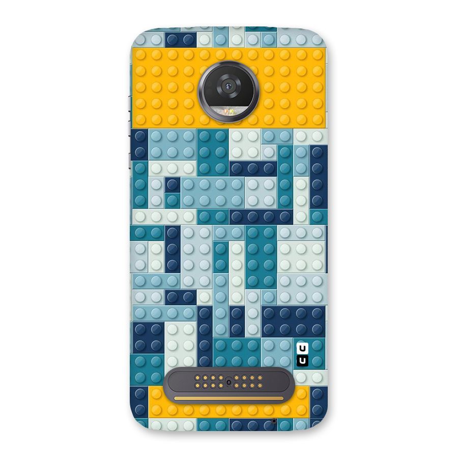 Blocks Blues Back Case for Moto Z2 Play