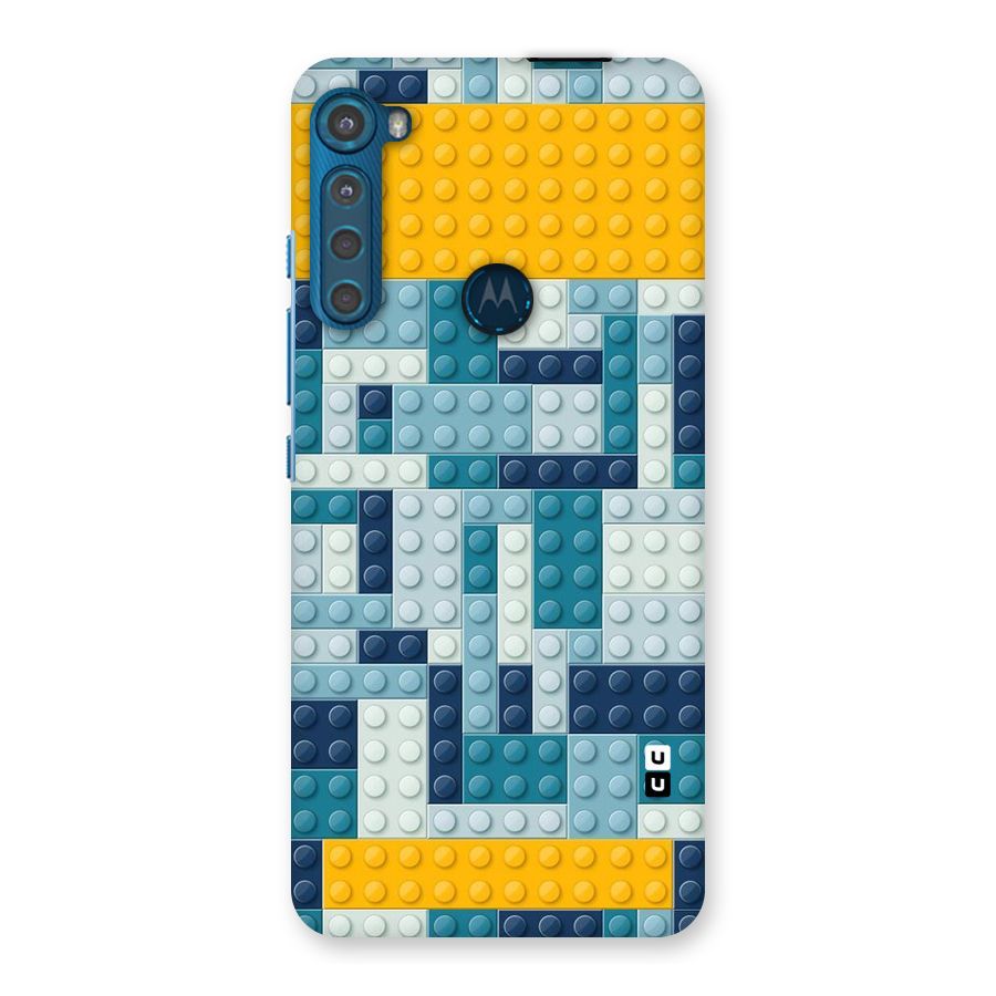 Blocks Blues Back Case for Motorola One Fusion Plus
