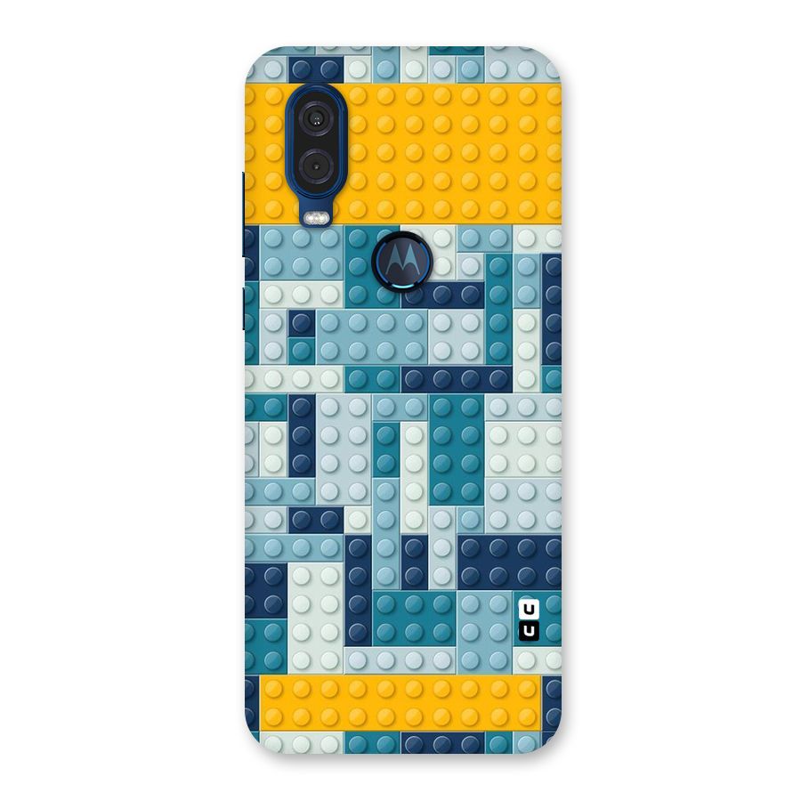 Blocks Blues Back Case for Motorola One Vision
