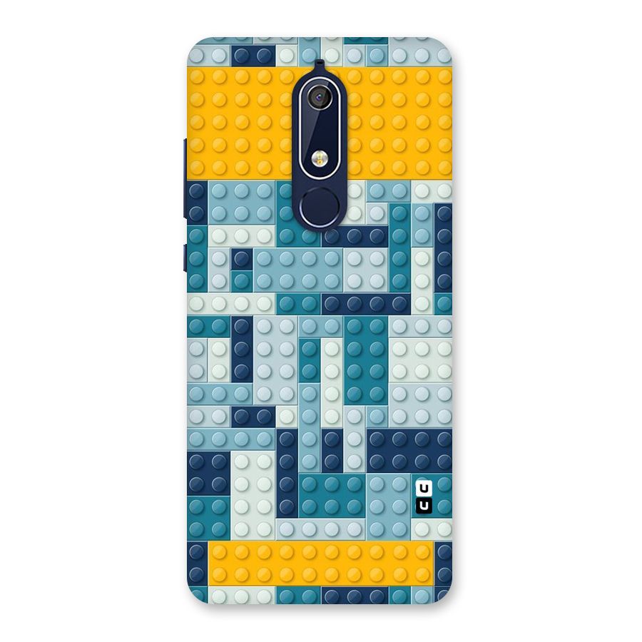 Blocks Blues Back Case for Nokia 5.1