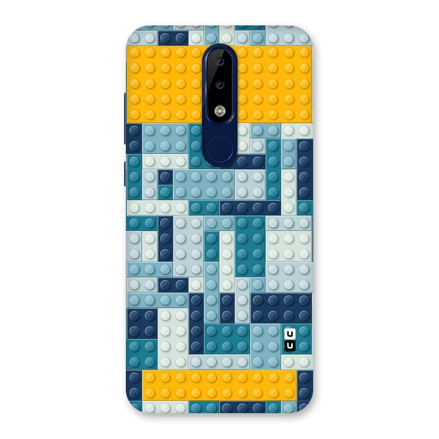Blocks Blues Back Case for Nokia 5.1 Plus