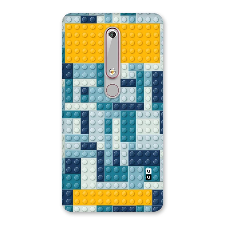 Blocks Blues Back Case for Nokia 6.1
