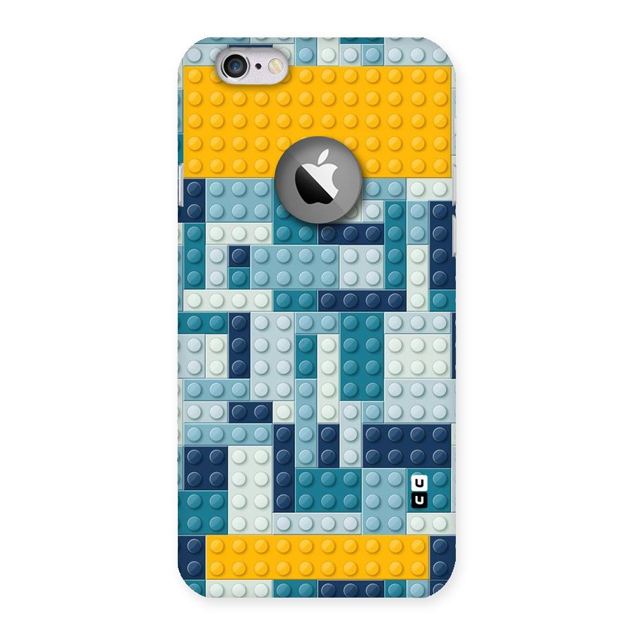 Blocks Blues Back Case for iPhone 6 Logo Cut