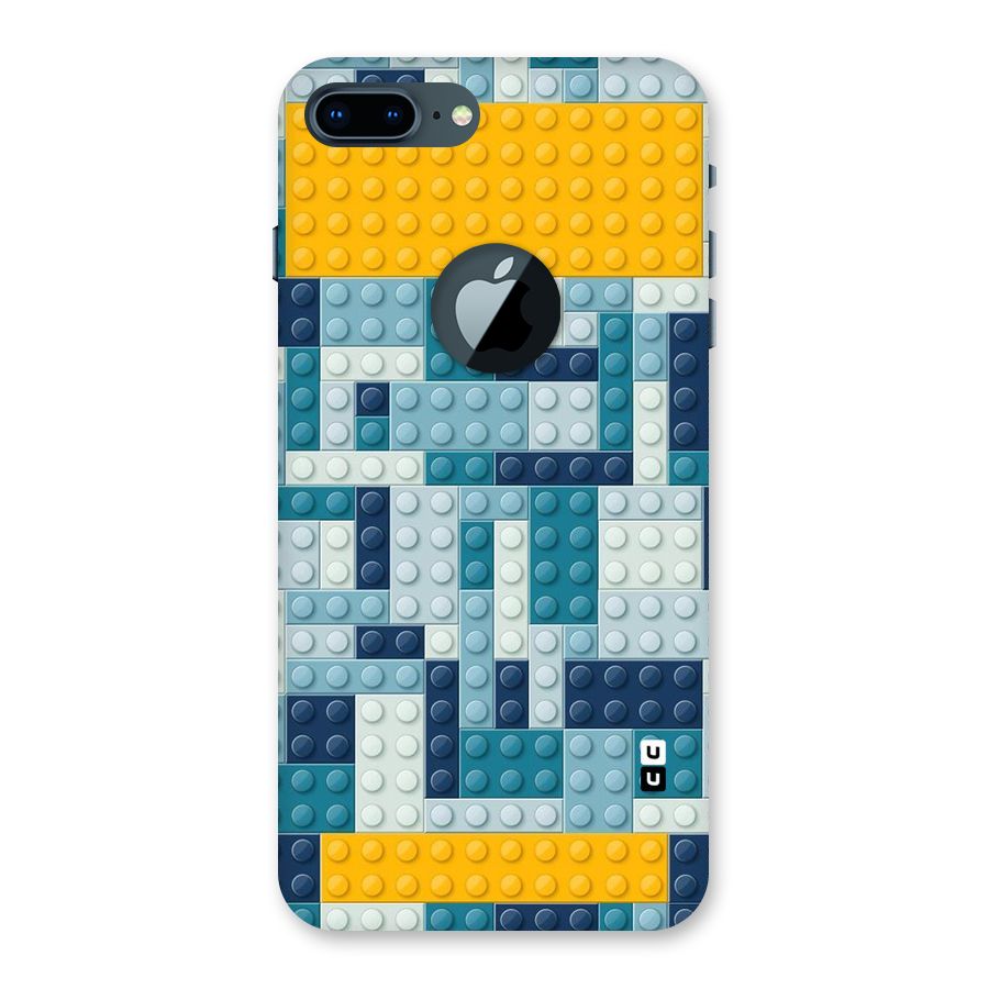 Blocks Blues Back Case for iPhone 7 Plus Logo Cut