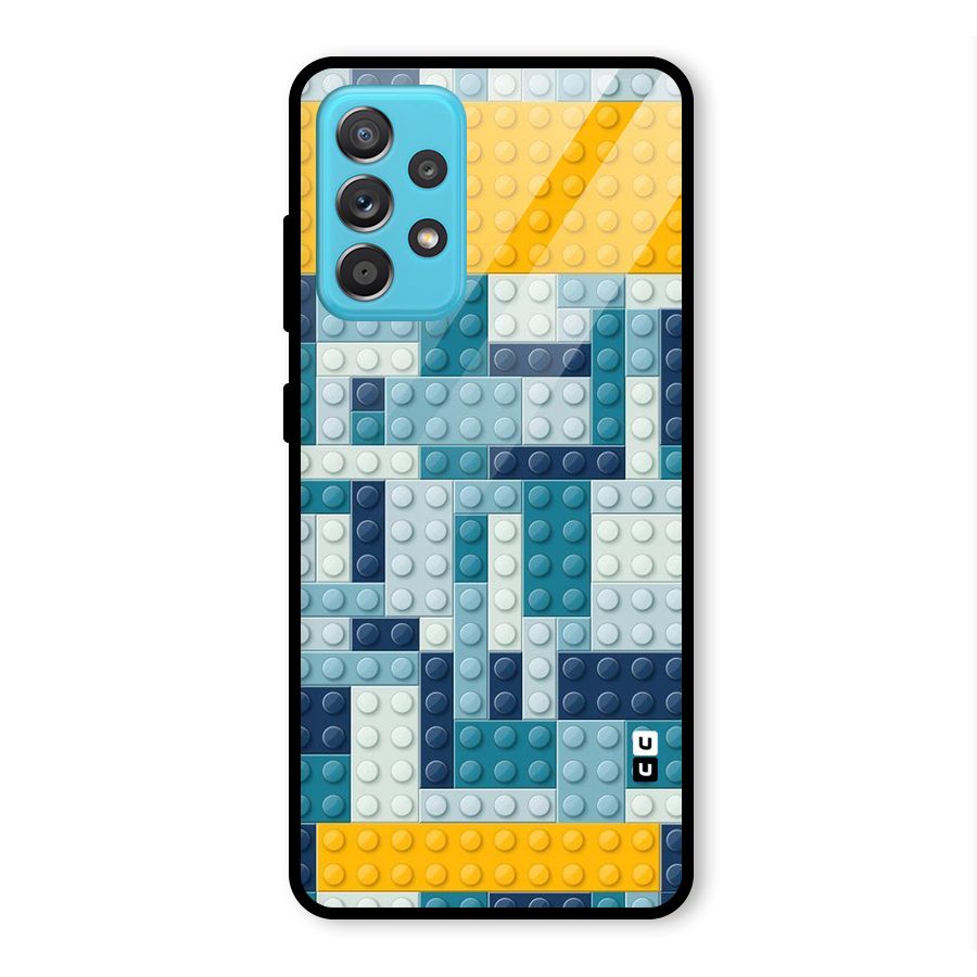 Blocks Blues Glass Back Case for Galaxy A52