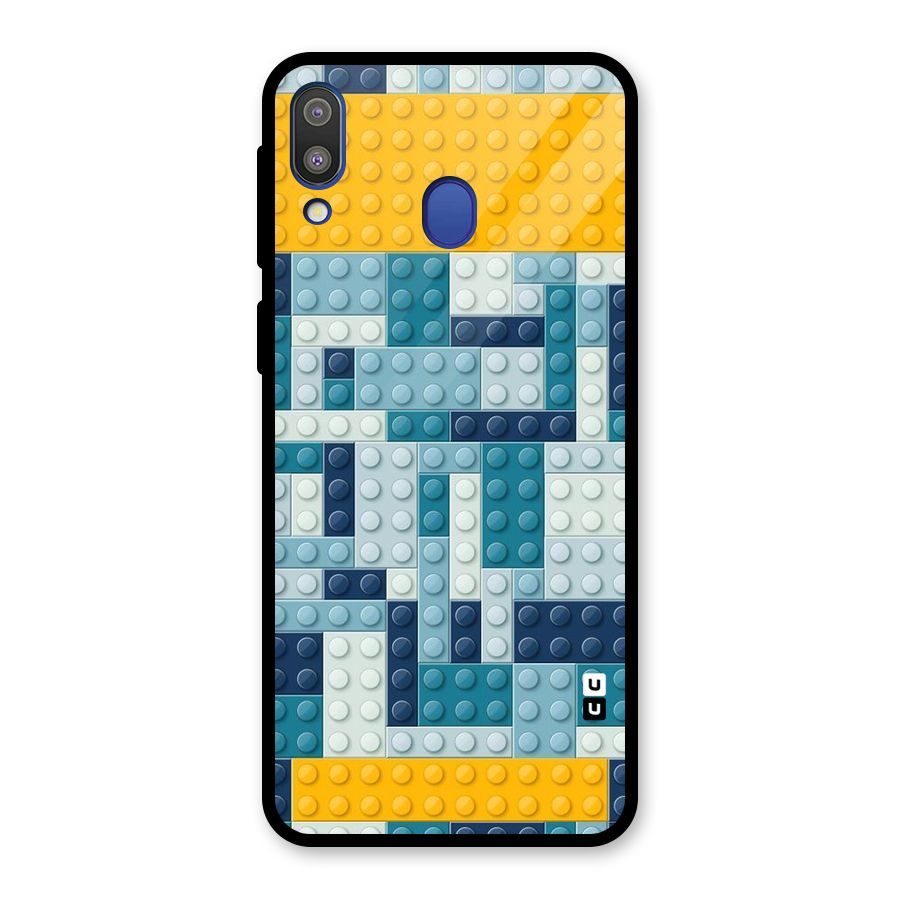 Blocks Blues Glass Back Case for Galaxy M20