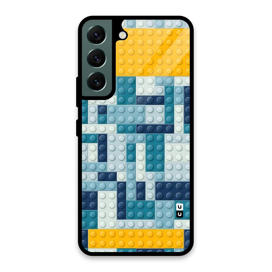Blocks Blues Glass Back Case for Galaxy S22 5G