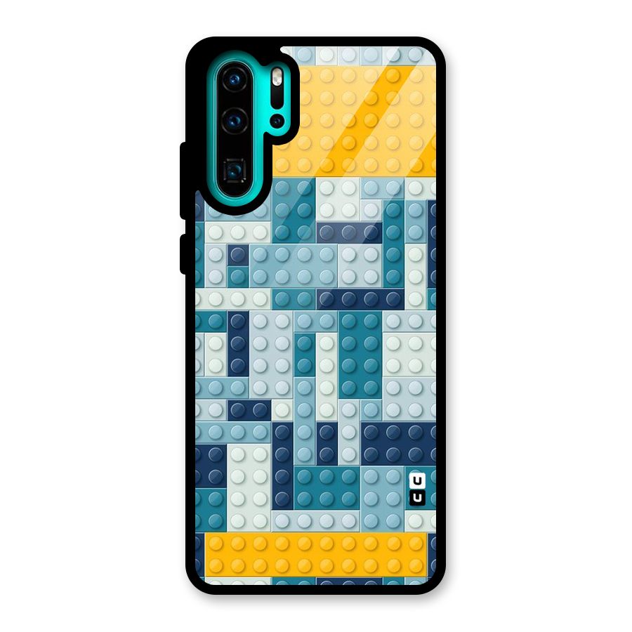 Blocks Blues Glass Back Case for Huawei P30 Pro