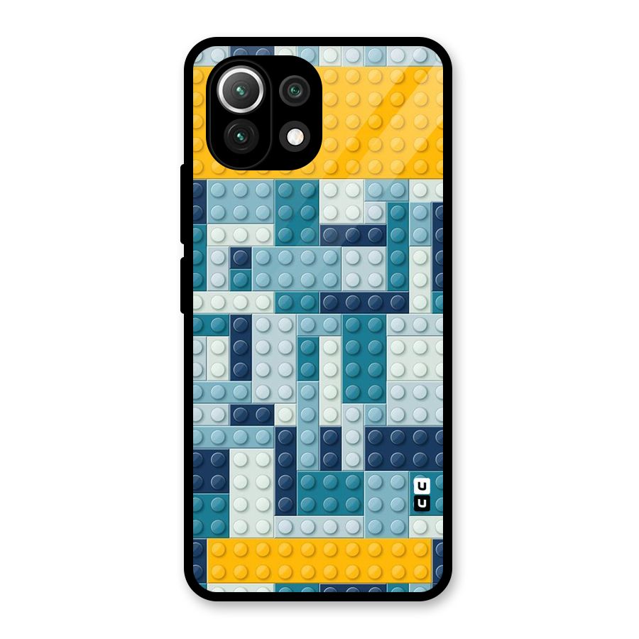 Blocks Blues Glass Back Case for Mi 11 Lite NE 5G