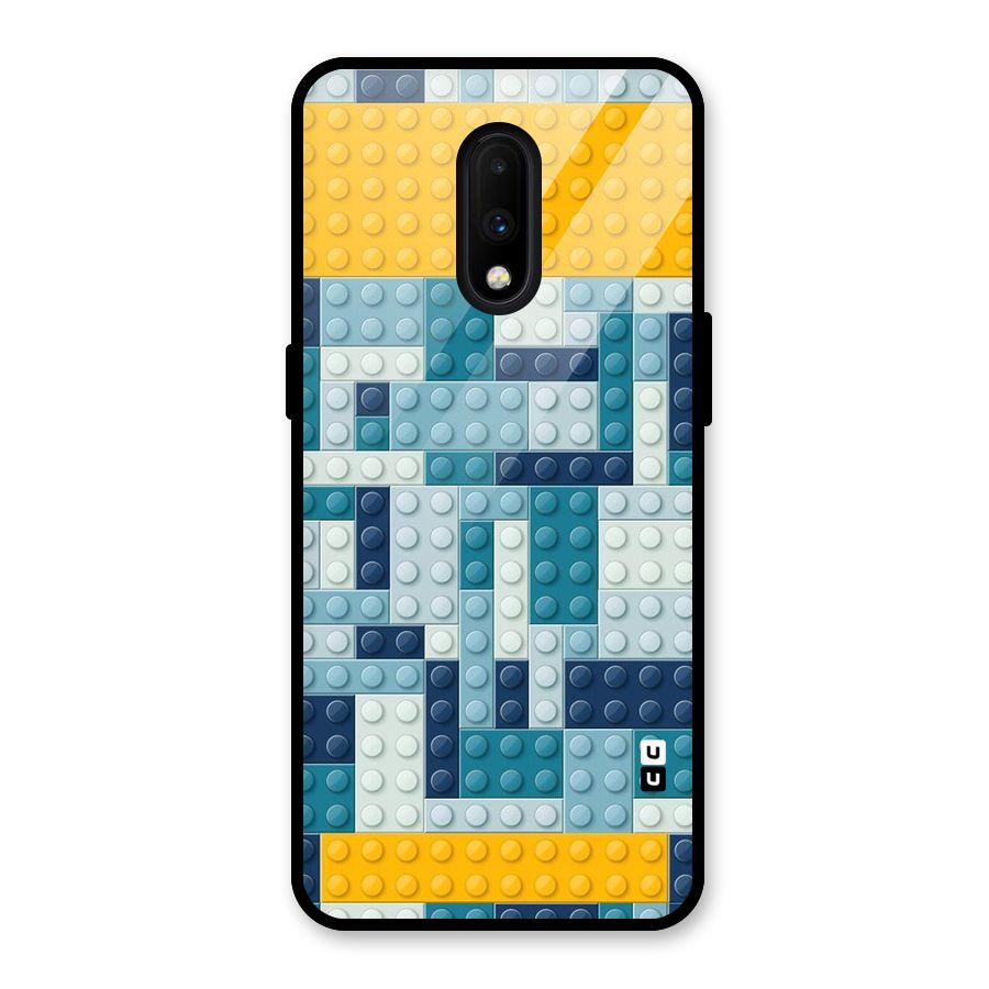 Blocks Blues Glass Back Case for OnePlus 7