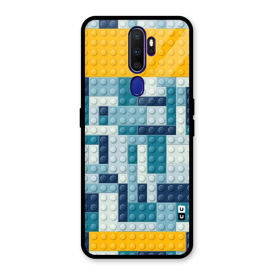 Blocks Blues Glass Back Case for Oppo A9 (2020)