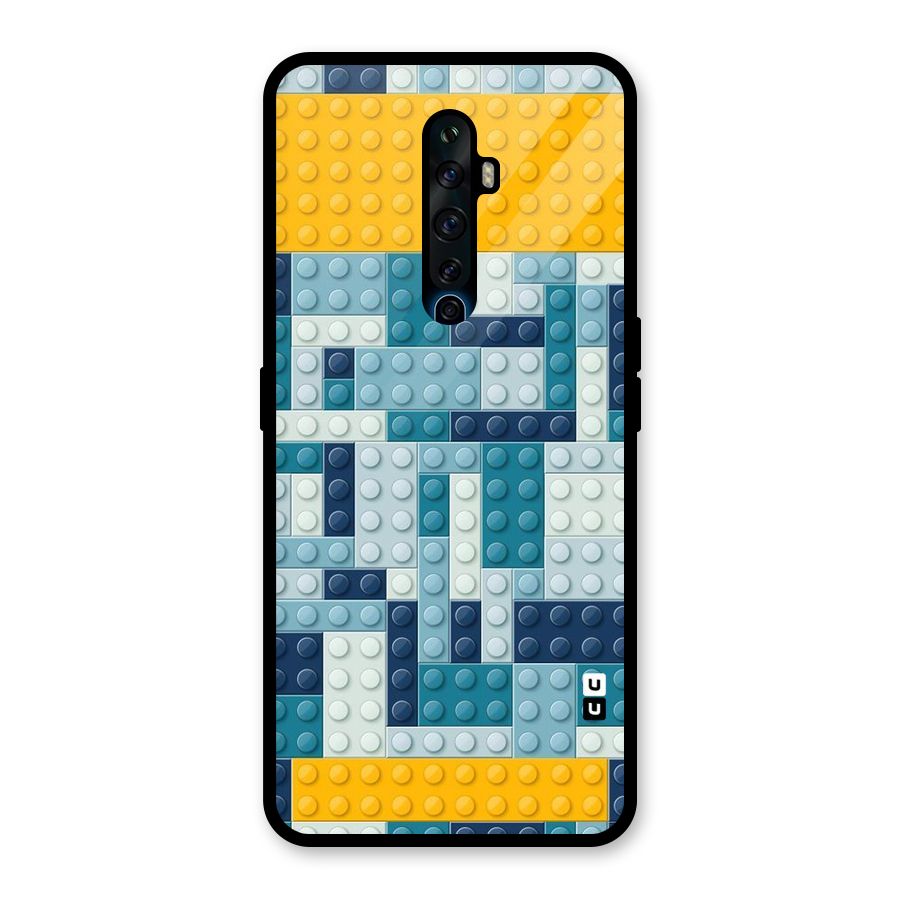 Blocks Blues Glass Back Case for Oppo Reno2 F