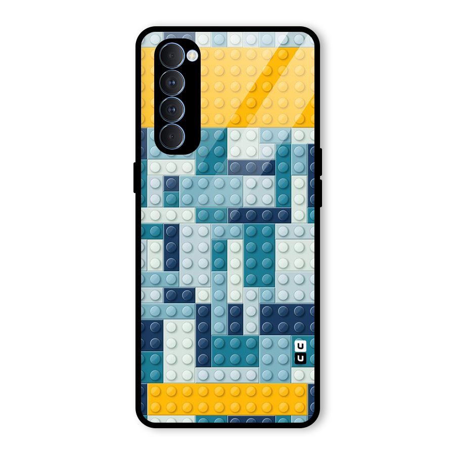Blocks Blues Glass Back Case for Oppo Reno4 Pro