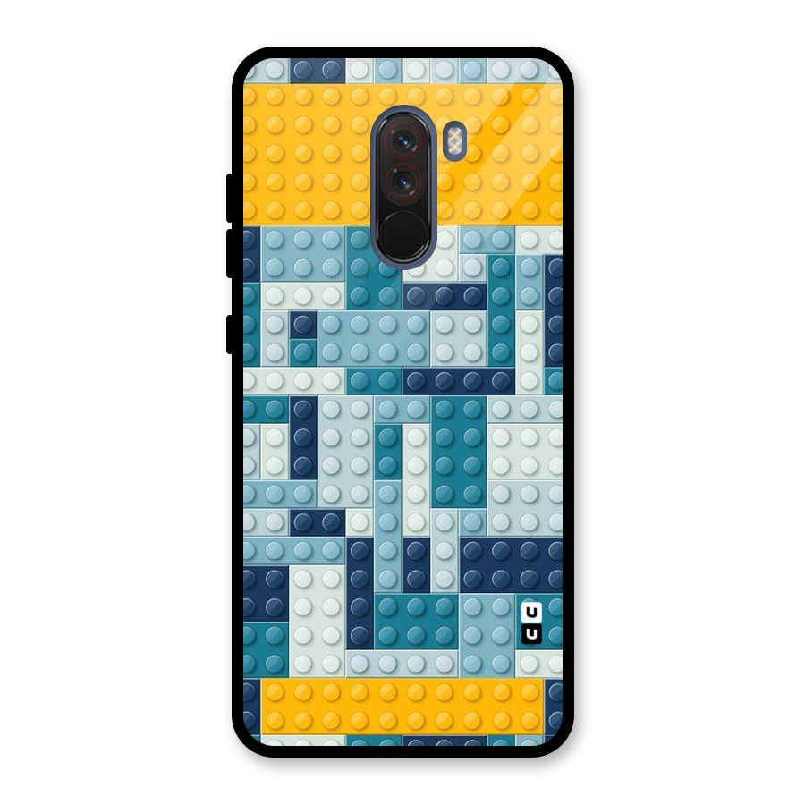 Blocks Blues Glass Back Case for Poco F1
