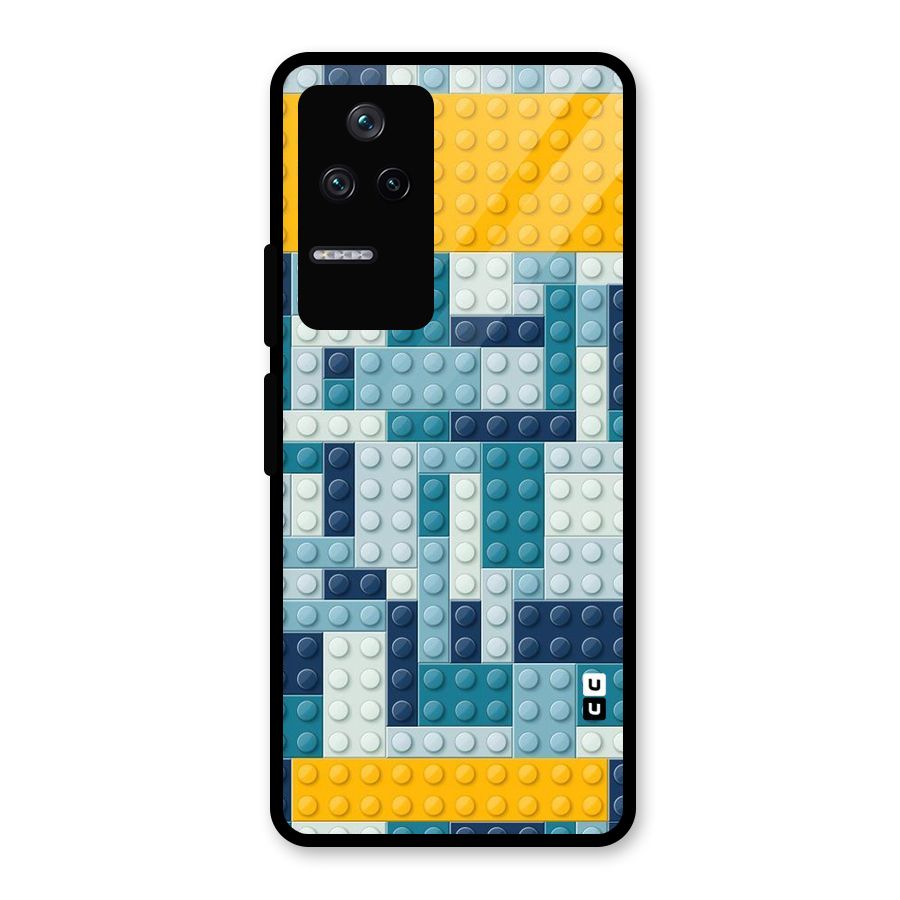 Blocks Blues Glass Back Case for Poco F4 5G