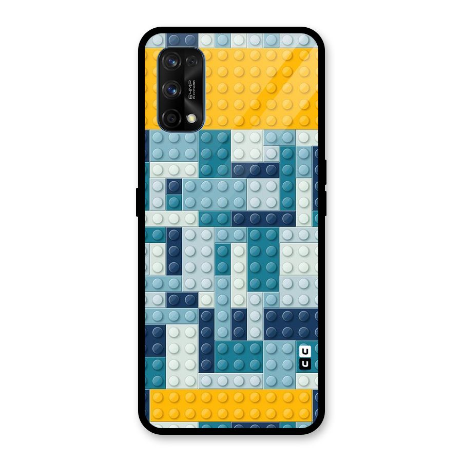 Blocks Blues Glass Back Case for Realme 7 Pro