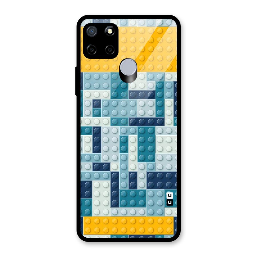 Blocks Blues Glass Back Case for Realme Narzo 30A