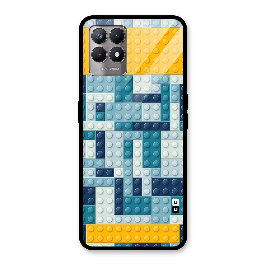 Blocks Blues Glass Back Case for Realme Narzo 50
