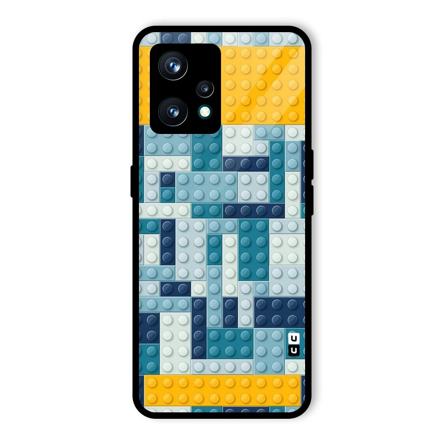 Blocks Blues Glass Back Case for Realme Narzo 50 Pro