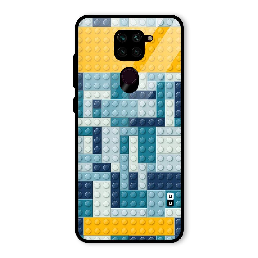 Blocks Blues Glass Back Case for Redmi Note 9