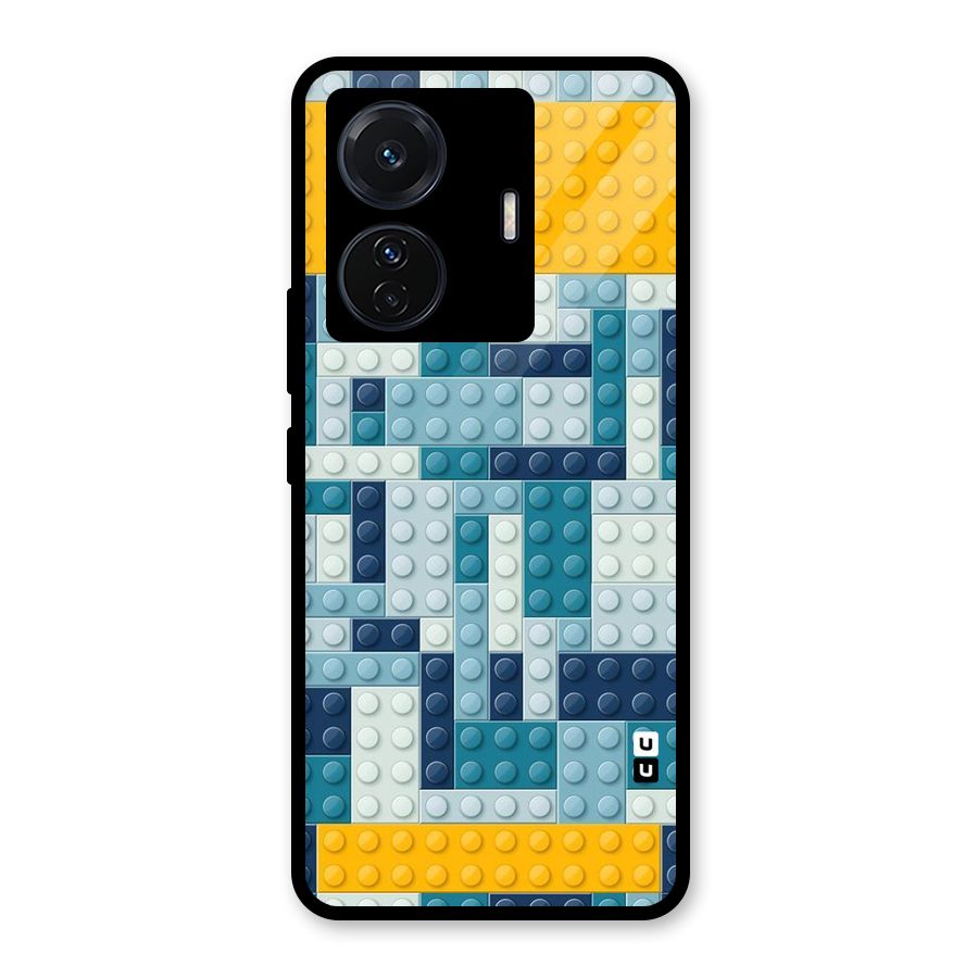 Blocks Blues Glass Back Case for Vivo T1 Pro