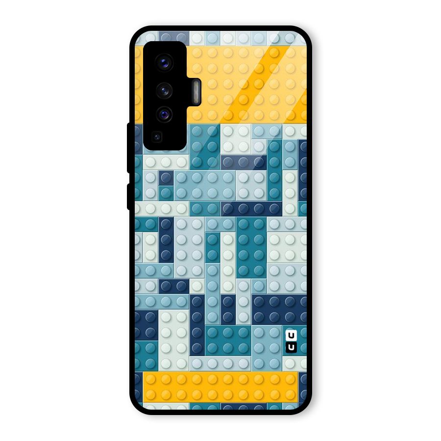 Blocks Blues Glass Back Case for Vivo X50