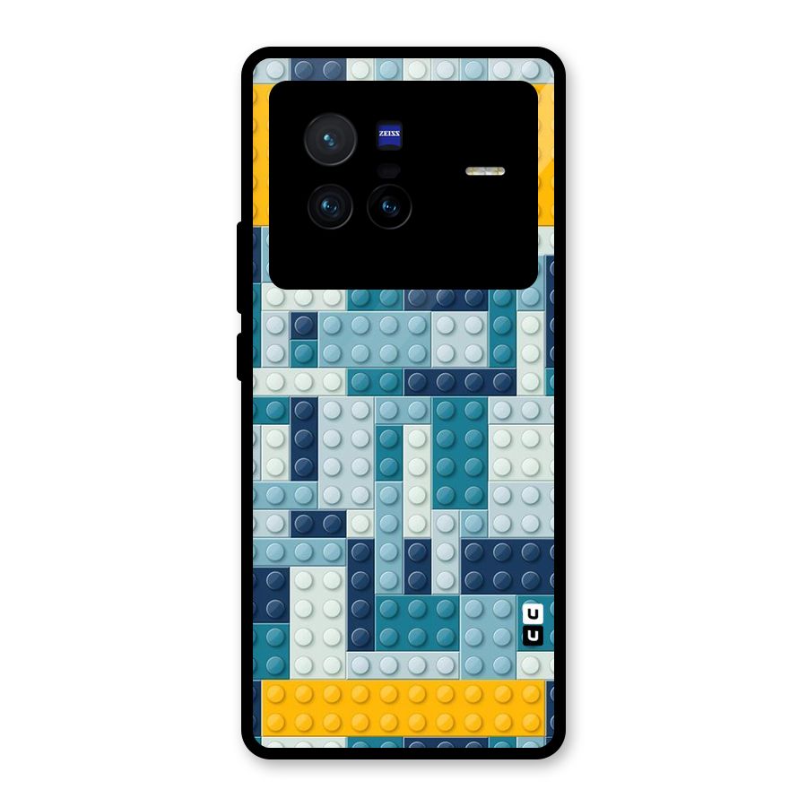 Blocks Blues Glass Back Case for Vivo X80