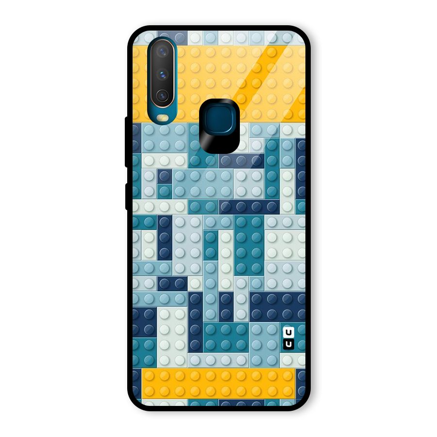 Blocks Blues Glass Back Case for Vivo Y15