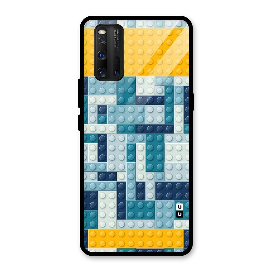 Blocks Blues Glass Back Case for Vivo iQOO 3