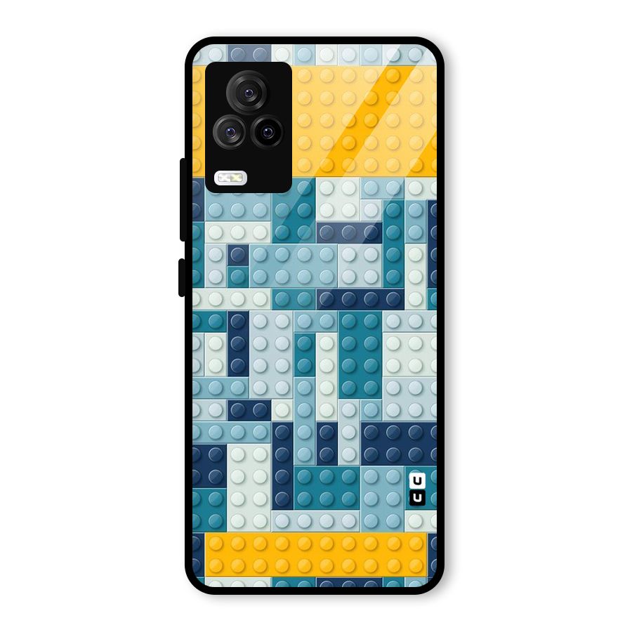 Blocks Blues Glass Back Case for Vivo iQOO 7 Legend 5G