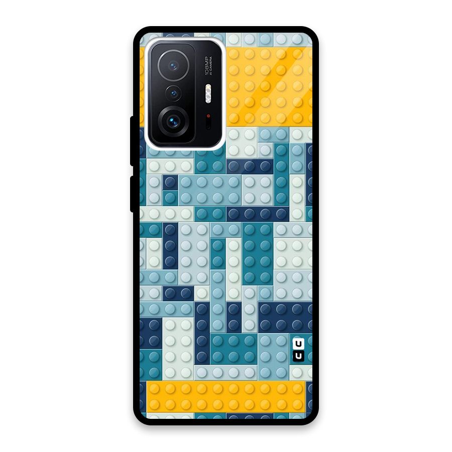 Blocks Blues Glass Back Case for Xiaomi 11T Pro