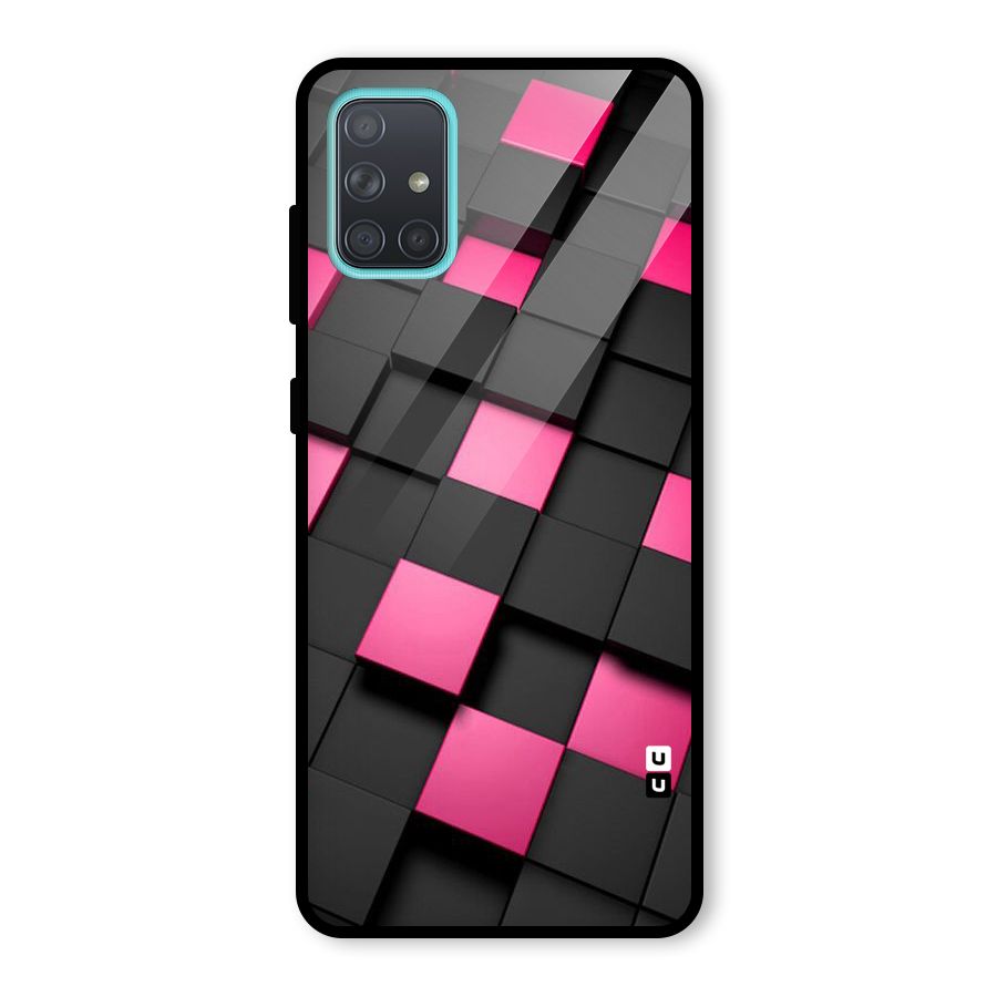 Blocks Diagonal Glass Back Case for Galaxy A71