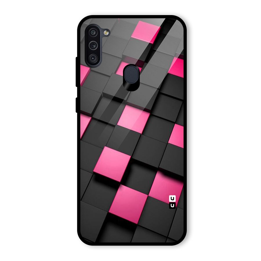 Blocks Diagonal Glass Back Case for Galaxy M11