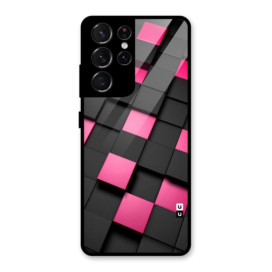 Blocks Diagonal Glass Back Case for Galaxy S21 Ultra 5G