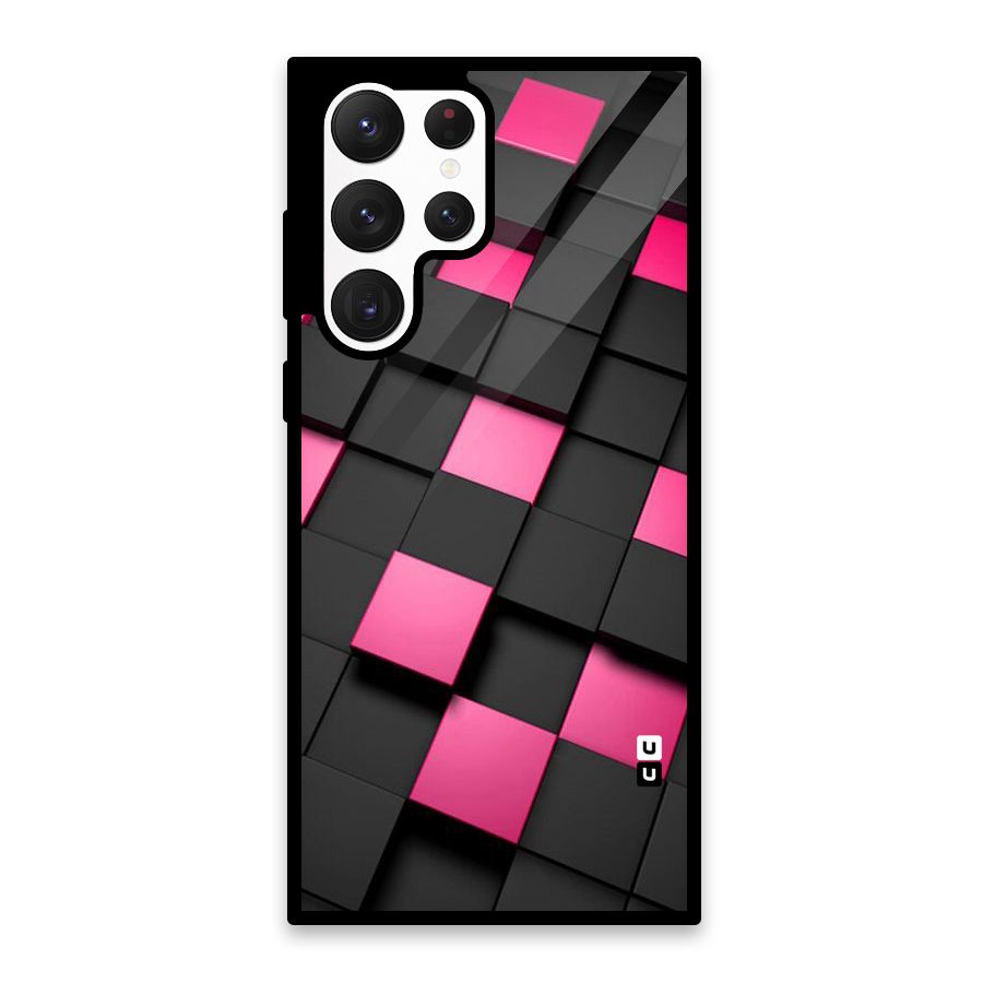Blocks Diagonal Glass Back Case for Galaxy S22 Ultra 5G